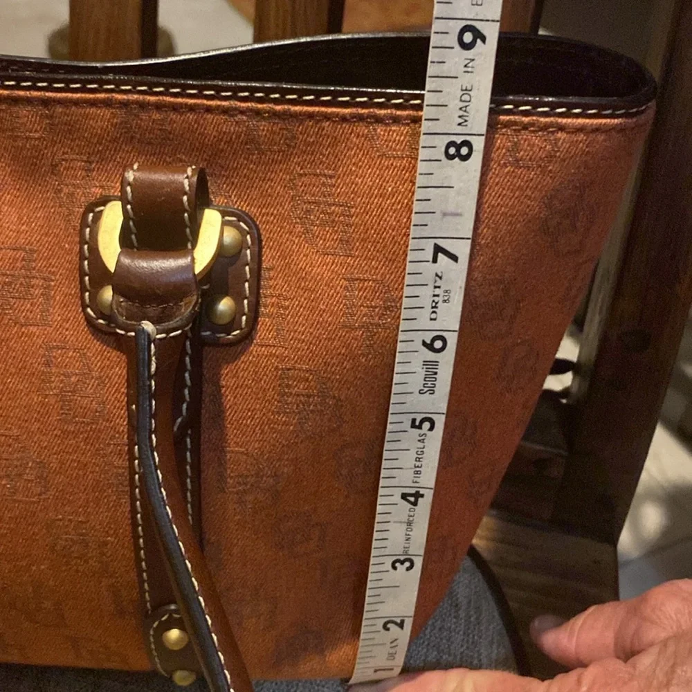Dooney & Bourke Pumpkin Burnt Orange Monogram Canvas Small Tote,New without tags - Picture 4 of 15